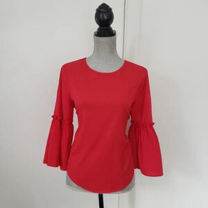 KONTROL Contemporary Women's Red Long Bell Sleeve